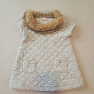 Janie and Jack Faux Fur Quilted Dress Size 6 to 12 months